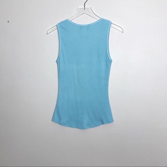 Athleta Turquoise Waffle-weave Snap Front Tank M - Picture 6 of 8